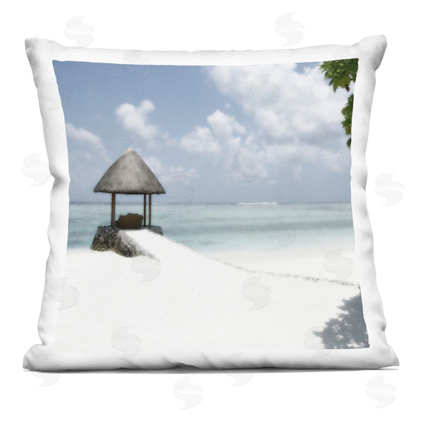 stupell industries Noah Bay | Quiet Place Beach Coast Printed Throw Pillow
