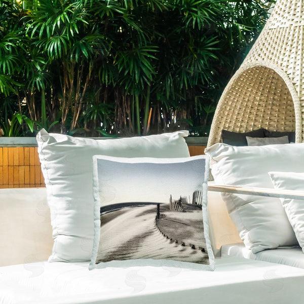 Stupell Industries Noah Bay | Rippled Beach Fence Printed Throw Pillow
