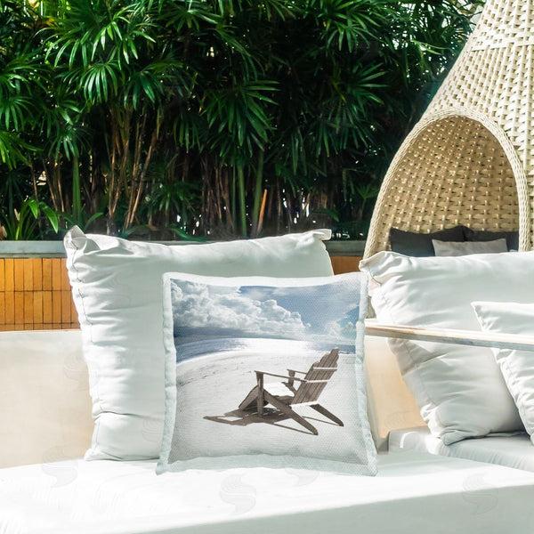 Stupell Industries Noah Bay | Rolling Clouds Beach Printed Throw Pillow