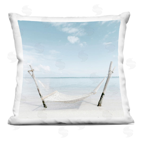stupell industries Noah Bay | Rustic Hammock Beach Coast Printed Throw Pillow