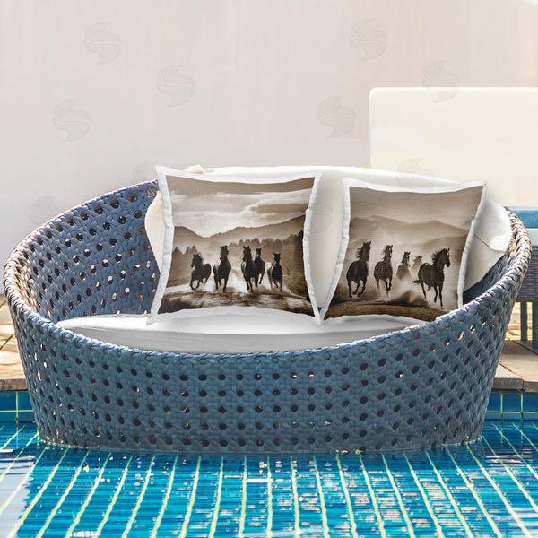 Stupell Industries Noah Bay | Sepia Mountain Stallions Printed Throw Pillow Set