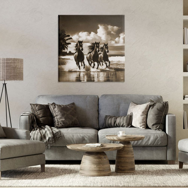 Stupell Industries Noah Bay | Sepia Stallions Galloping Wall Art