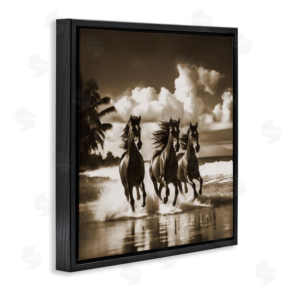 Stupell Industries Noah Bay | Sepia Stallions Galloping Wall Art