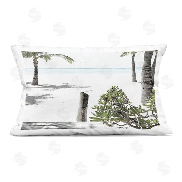 stupell industries Noah Bay | Shoreline Palms Landscape Printed Throw Pillow