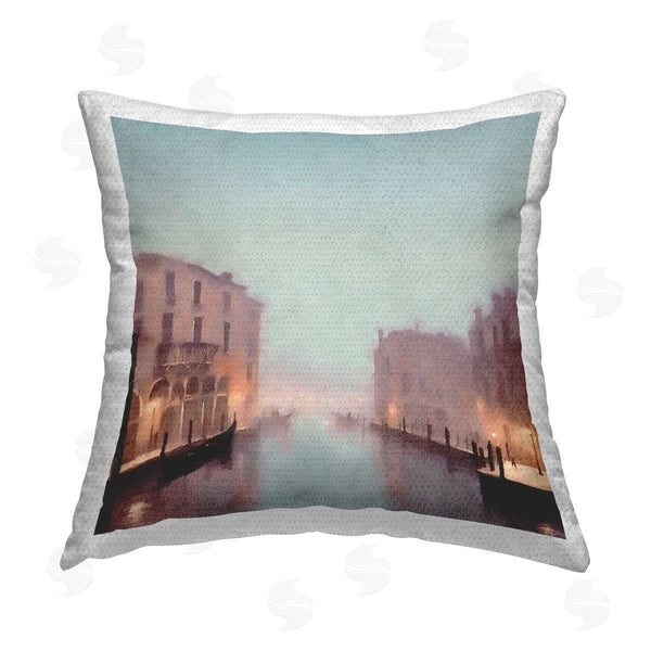 Stupell Industries Noah Bay | Surfer With Tropical Palms Printed Throw Pillow