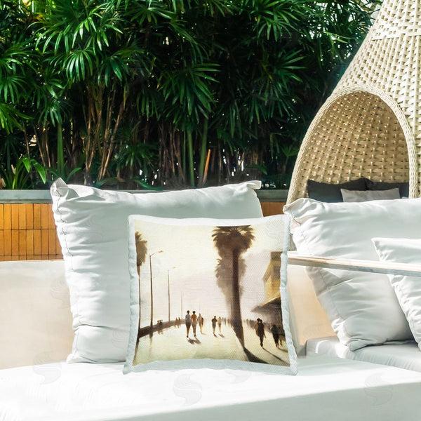 Stupell Industries Noah Bay | Tropical Beachside Track Printed Throw Pillow