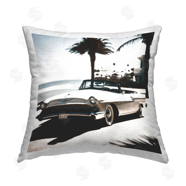 Stupell Industries Noah Bay | Tropical Scene Classic Car Printed Throw Pillow