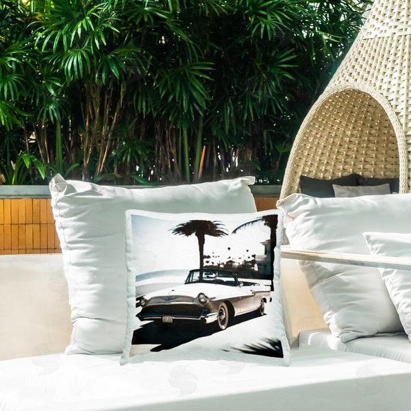 Stupell Industries Noah Bay | Tropical Scene Classic Car Printed Throw Pillow