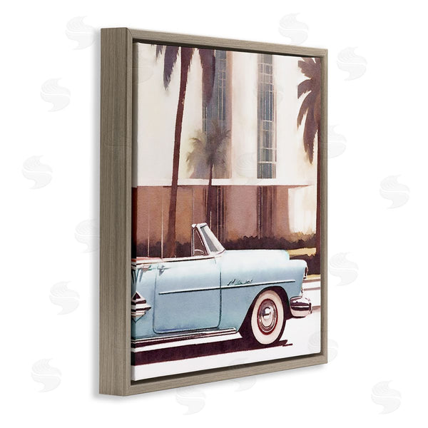 Stupell Industries Noah Bay | Tropical Scene Classic Car Wall Art