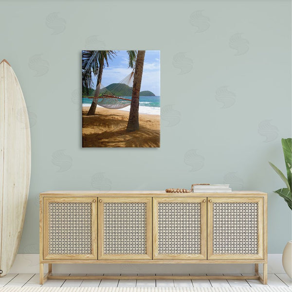 Stupell Industries Noah Bay | Tropical Summer Vacation Hammock Between Palm Trees Wall Art