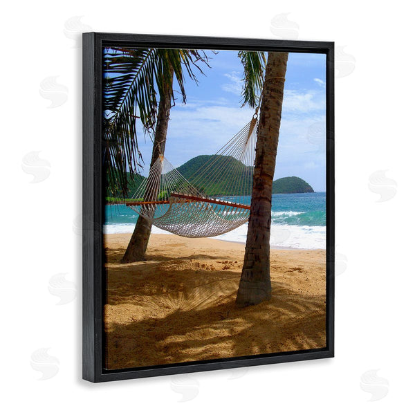 Stupell Industries Noah Bay | Tropical Summer Vacation Hammock Between Palm Trees Wall Art