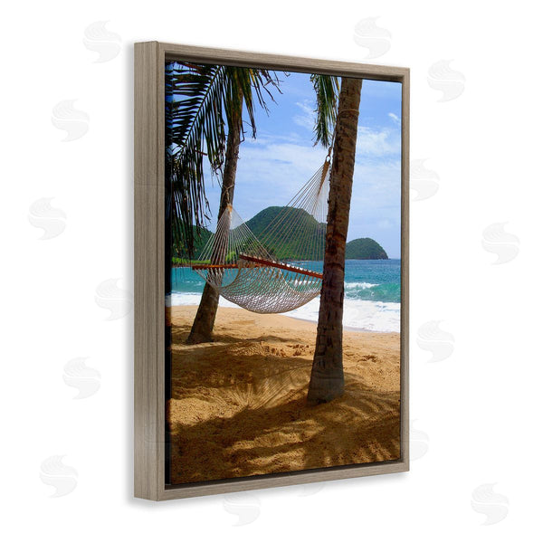 Stupell Industries Noah Bay | Tropical Summer Vacation Hammock Between Palm Trees Wall Art