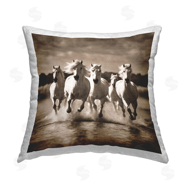 Stupell Industries Noah Bay | Trotting Mountain Stallions Printed Throw Pillow