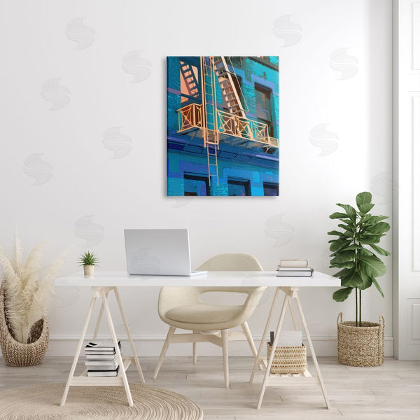 Stupell Industries Noah Bay | Urban City Architecture Building Blue Evening Lighting Wall Art