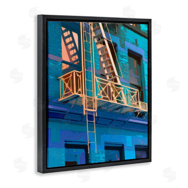 Stupell Industries Noah Bay | Urban City Architecture Building Blue Evening Lighting Wall Art