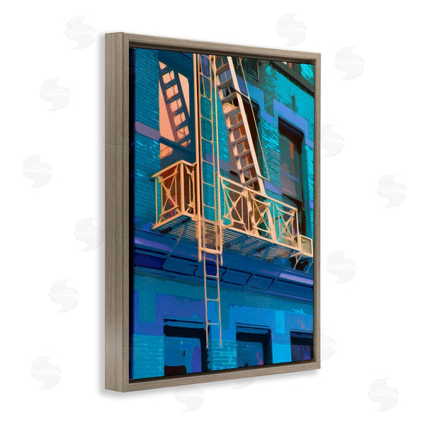 Stupell Industries Noah Bay | Urban City Architecture Building Blue Evening Lighting Wall Art
