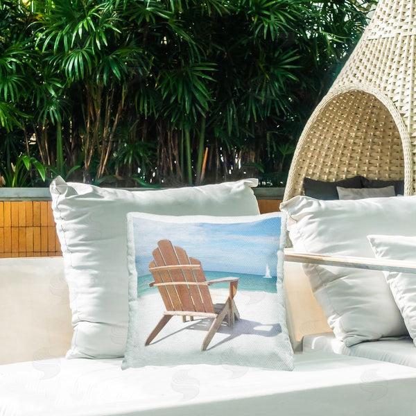 Stupell Industries Noah Bay | View West Beach Chair Printed Throw Pillow