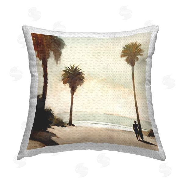Stupell Industries Noah Bay | Vivid Tropical Sunset Printed Throw Pillow