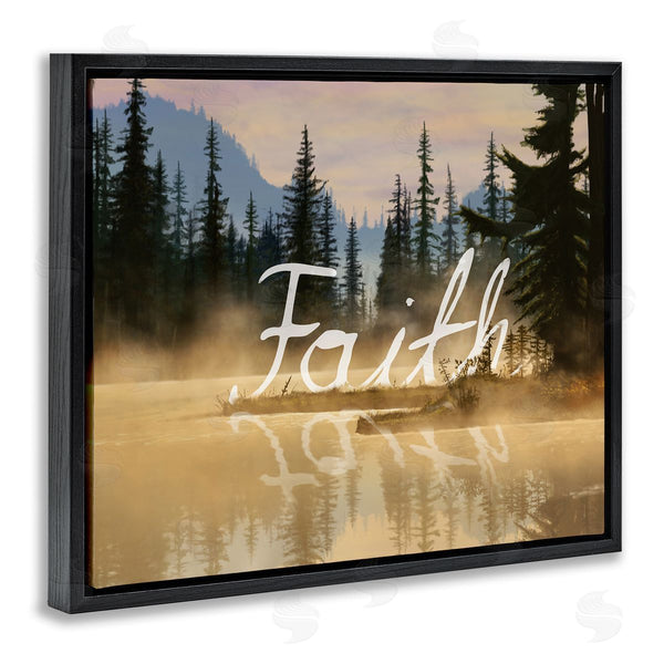 Stupell Industries Nobleworks | Faith Calligraphy Floating Lake Water Woodland Scenery Wall Art