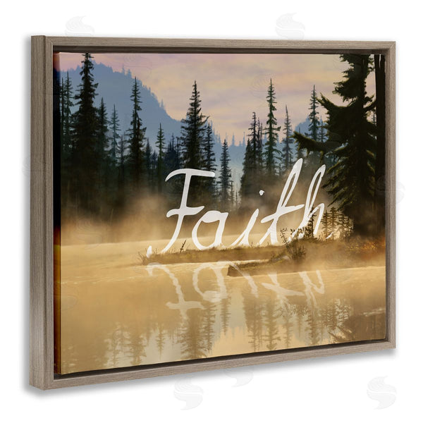 Stupell Industries Nobleworks | Faith Calligraphy Floating Lake Water Woodland Scenery Wall Art