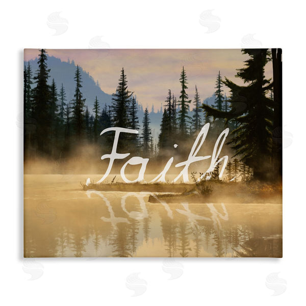 stupell industries Nobleworks | Faith Calligraphy Floating Lake Water Woodland Scenery Wall Art