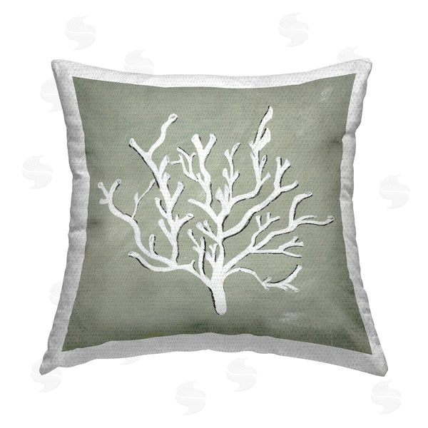 Stupell Industries Nola James | Abstract Coral On Green Printed Throw Pillow