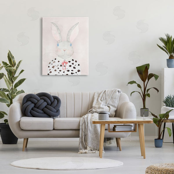 Stupell Industries Nola James | Chic Bunny Rabbit Stylish Leopard Print Blouse Wall Art