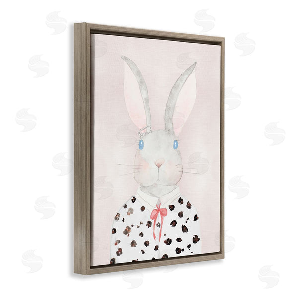 Stupell Industries Nola James | Chic Bunny Rabbit Stylish Leopard Print Blouse Wall Art