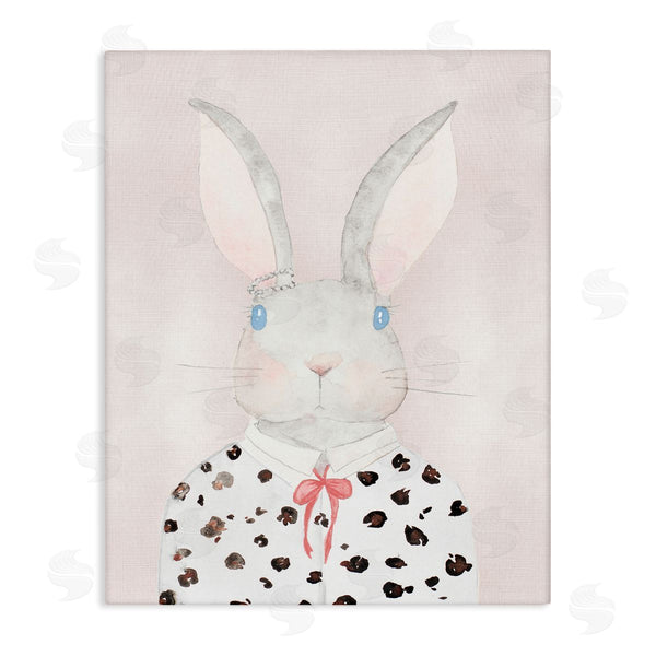 stupell industries Nola James | Chic Bunny Rabbit Stylish Leopard Print Blouse Wall Art