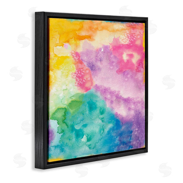 Stupell Industries Nola James | Fluid Abstract Watercolor Paint Rainbow Ombre Pattern Wall Art