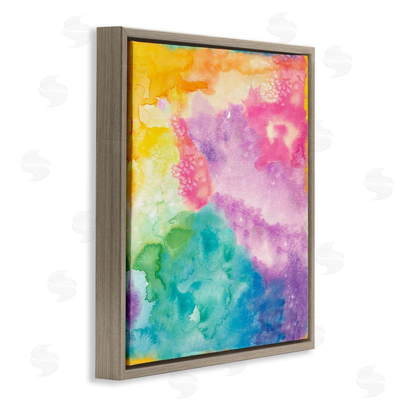 Stupell Industries Nola James | Fluid Abstract Watercolor Paint Rainbow Ombre Pattern Wall Art