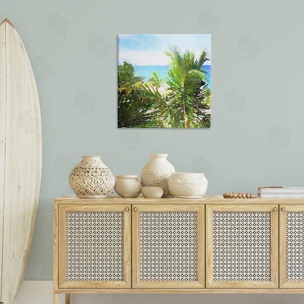 Stupell Industries Nola James | Palm Leaves Over Beach Wall Art
