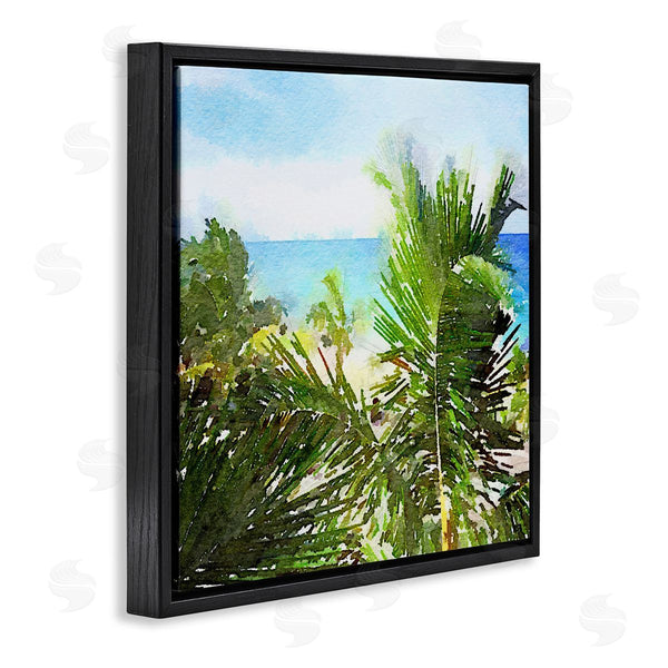 Stupell Industries Nola James | Palm Leaves Over Beach Wall Art