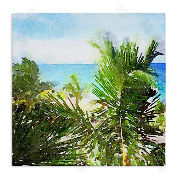 stupell industries Nola James | Palm Leaves over Beach Wall Art