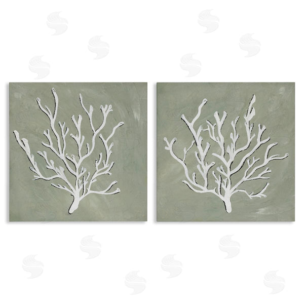 stupell industries Nola James | White Coral Sketch Wall Art