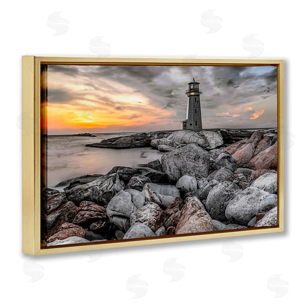 Stupell Industries Norm Stelfox | Lighthouse Bay At Sunset