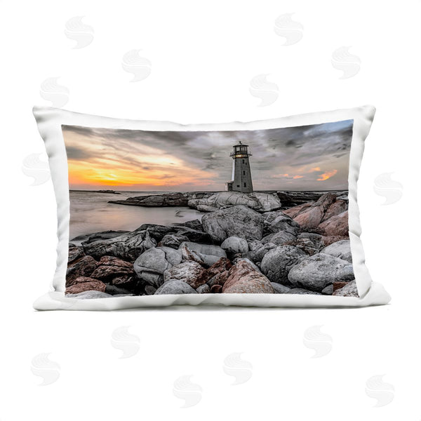 Stupell Industries Norm Stelfox | Lighthouse Bay At Sunset Printed Throw Pillow