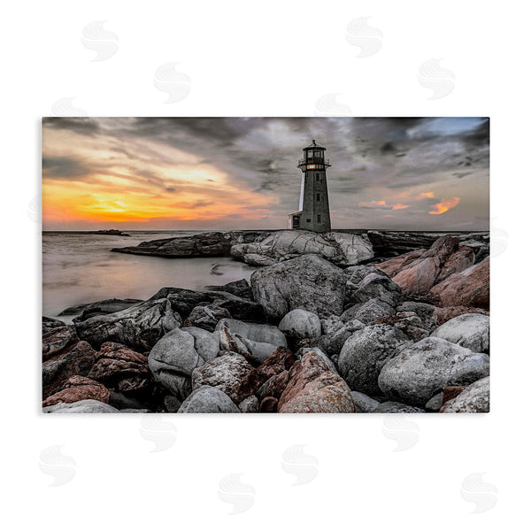 stupell industries Norm Stelfox | Lighthouse Bay at Sunset