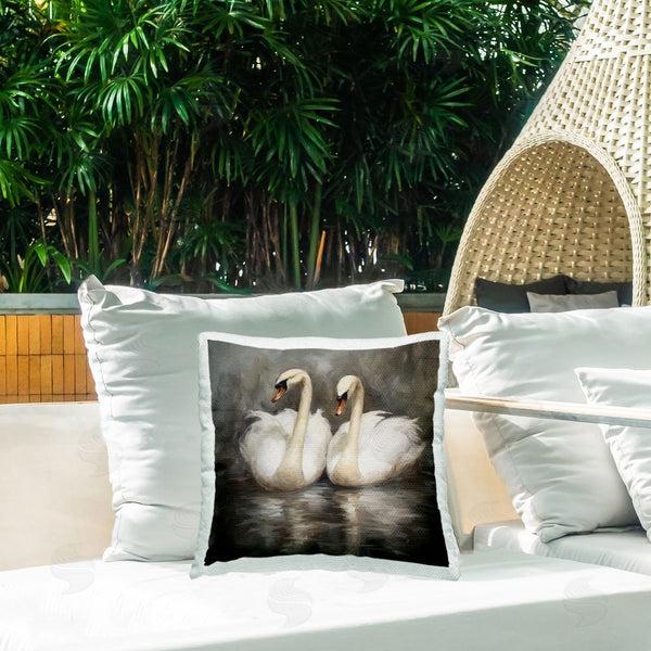 Stupell Industries Novae | Beautiful Swans In Nature Printed Throw Pillow