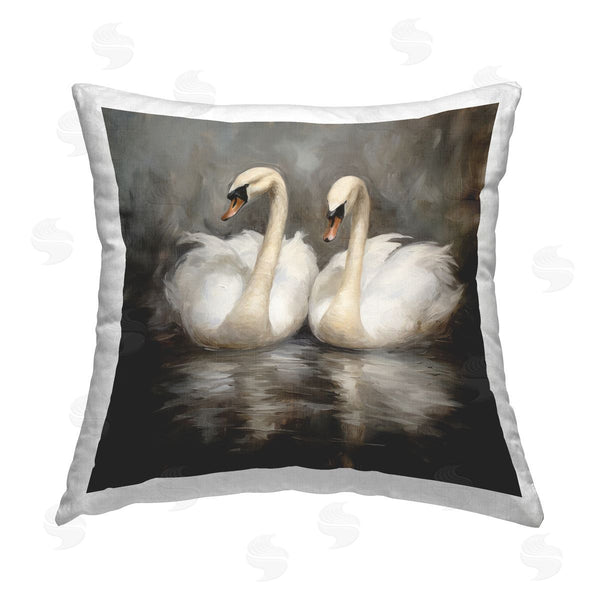 stupell industries Novae | Beautiful Swans in Nature Printed Throw Pillow