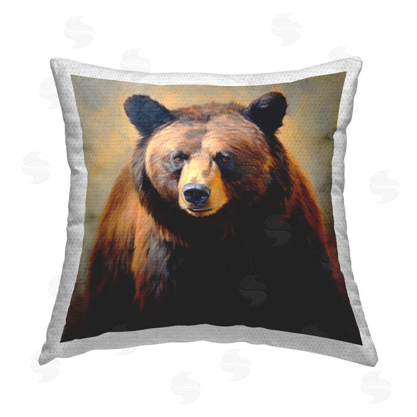 Stupell Industries Novae | Fierce Gaze Bear Printed Throw Pillow