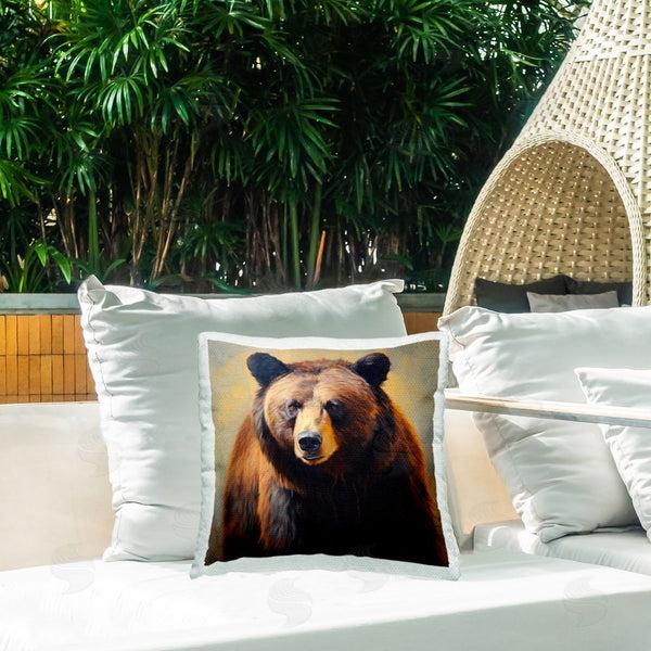 Stupell Industries Novae | Fierce Gaze Bear Printed Throw Pillow