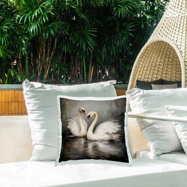 Stupell Industries Novae | Swan Duo Water Reflection Printed Throw Pillow