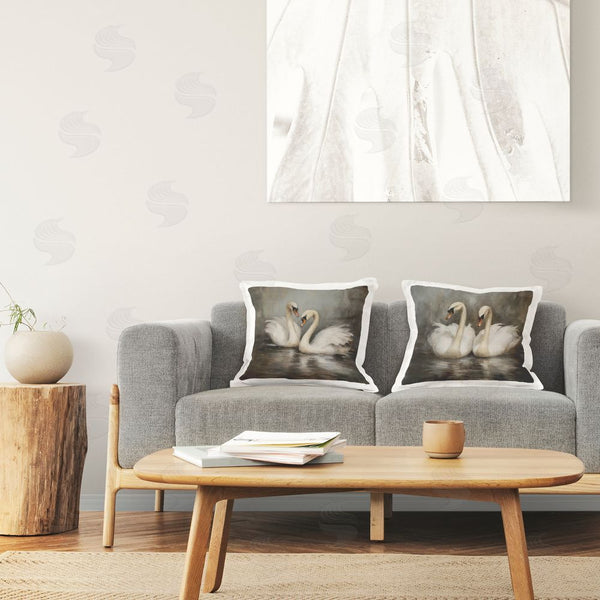 Stupell Industries Novae | Twin Swans With Reflections Printed Throw Pillow Set