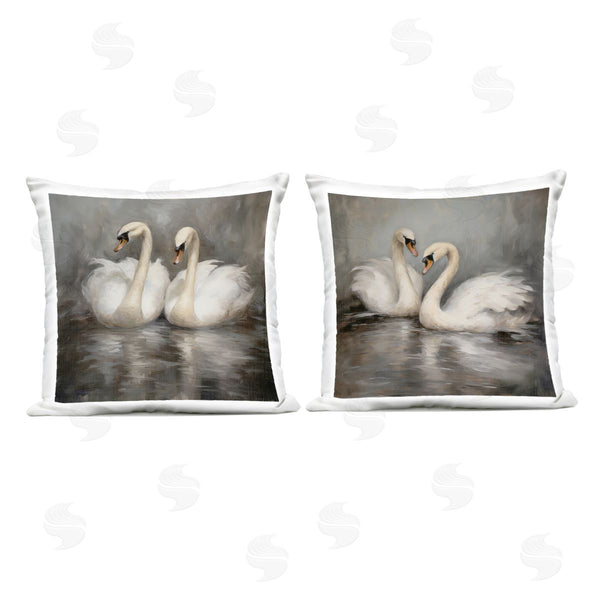 Stupell Industries Novae | Twin Swans With Reflections Printed Throw Pillow Set