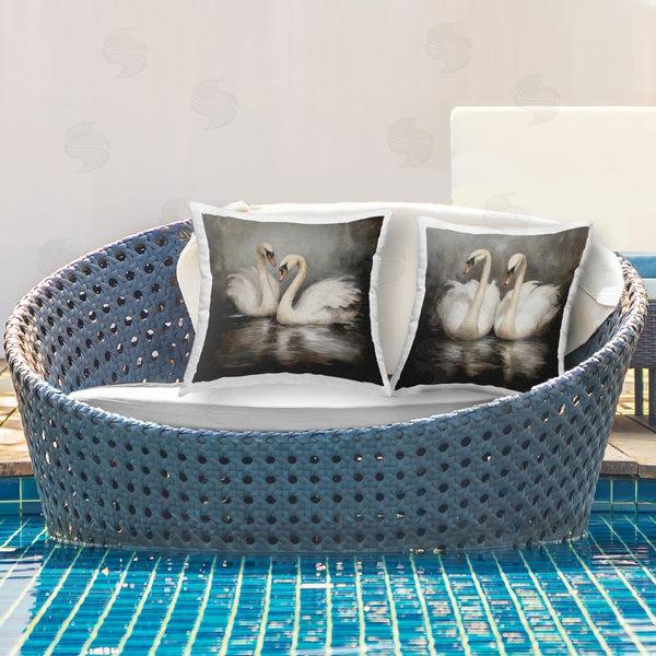 Stupell Industries Novae | Twin Swans With Reflections Printed Throw Pillow Set