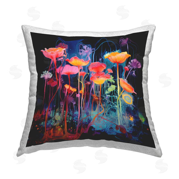 Stupell Industries Nuk Nalandro | Abstract Hued Blossoms Printed Throw Pillow