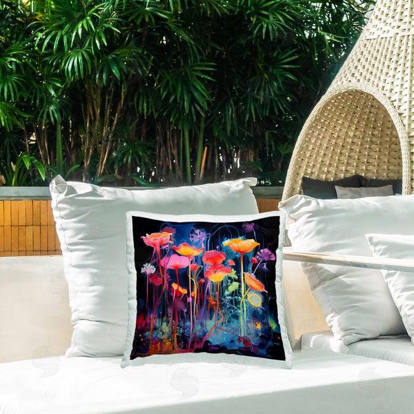Stupell Industries Nuk Nalandro | Abstract Hued Blossoms Printed Throw Pillow