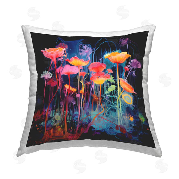 stupell industries Nuk Nalandro | Abstract Hued Blossoms Printed Throw Pillow
