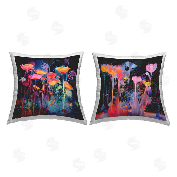 Stupell Industries Nuk Nalandro | Otherworldly Bright Blooms Printed Throw Pillow Set